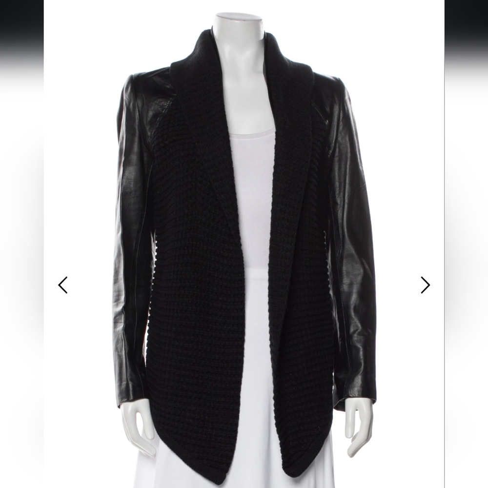 Line Black Women's Wool and Leather Jacket